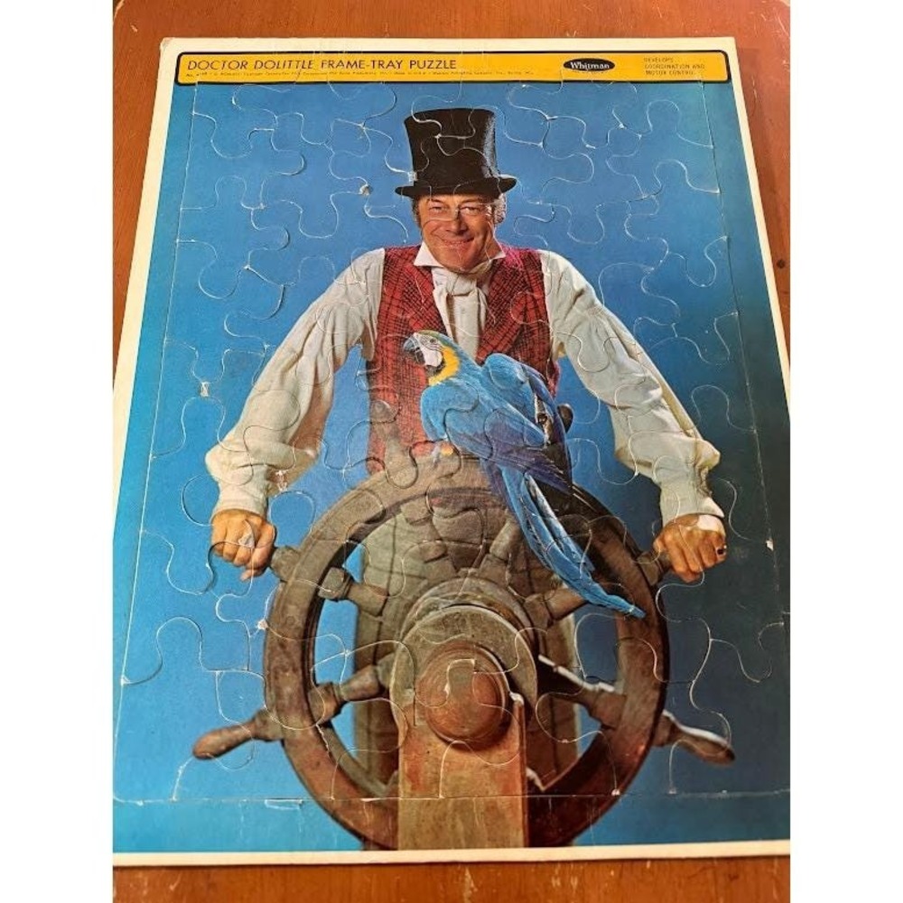 Vintage 1967 Whitman Doctor Dolittle Frame-Tray Puzzle Rex Harrison No. 4568